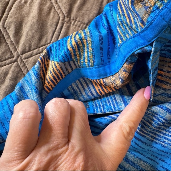 Nike Blue & Orange Men's sz Small Swim Trunks Board Shorts Zip Pocket Drawstring - Picture 4 of 15